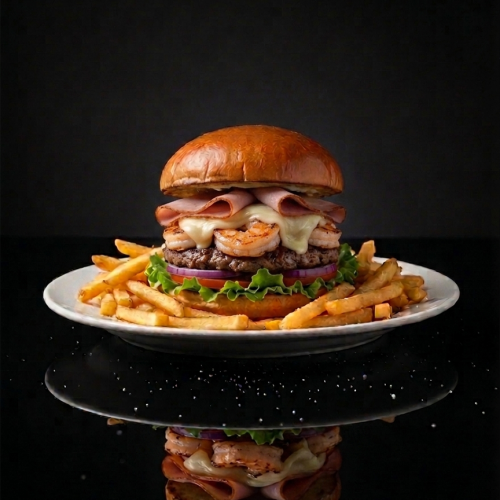 HAMBURGUESA MAR Y TIERRA